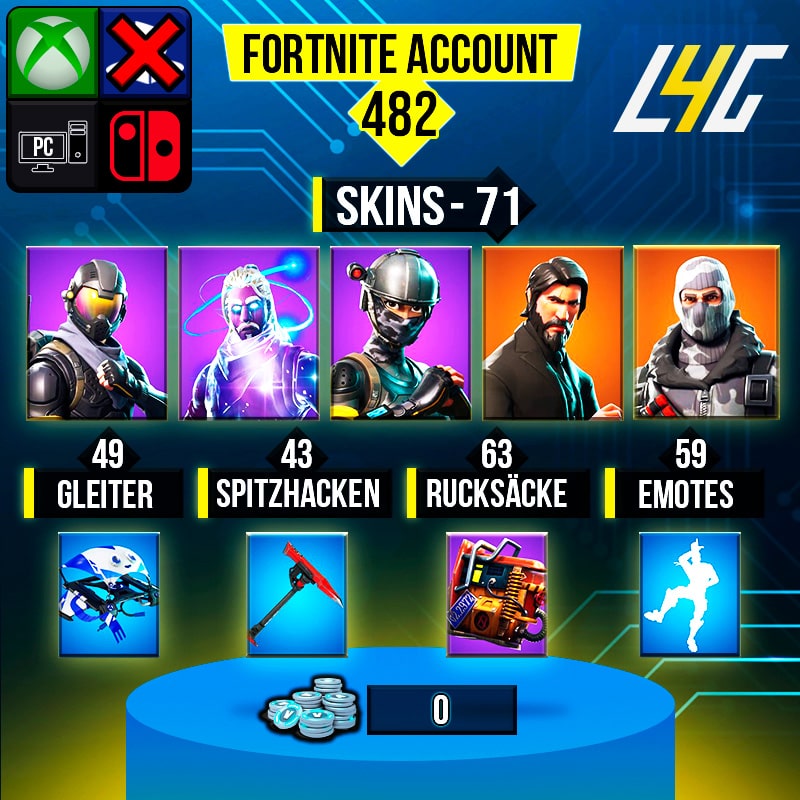 Fortnite Custom Account 71 Skins Galaxy The Reaper Rogue Agent