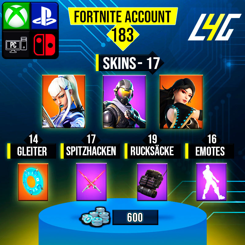 Fortnite Custom Account - 17 Skins | Rogue Agent | Era | Mizuki – L4G