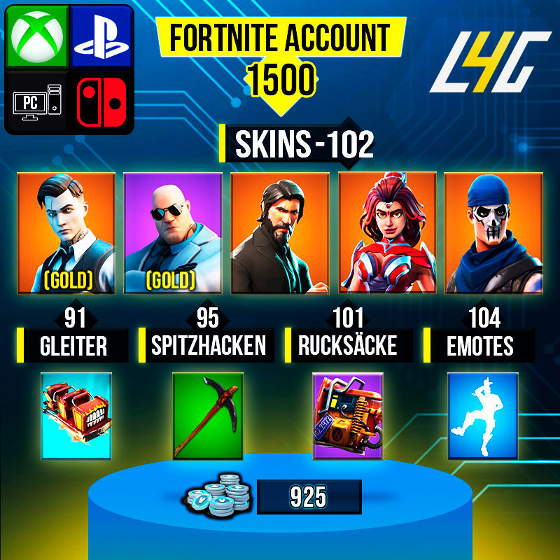 Fortnite Custom Account - 102 Skins | The Reaper | Gold