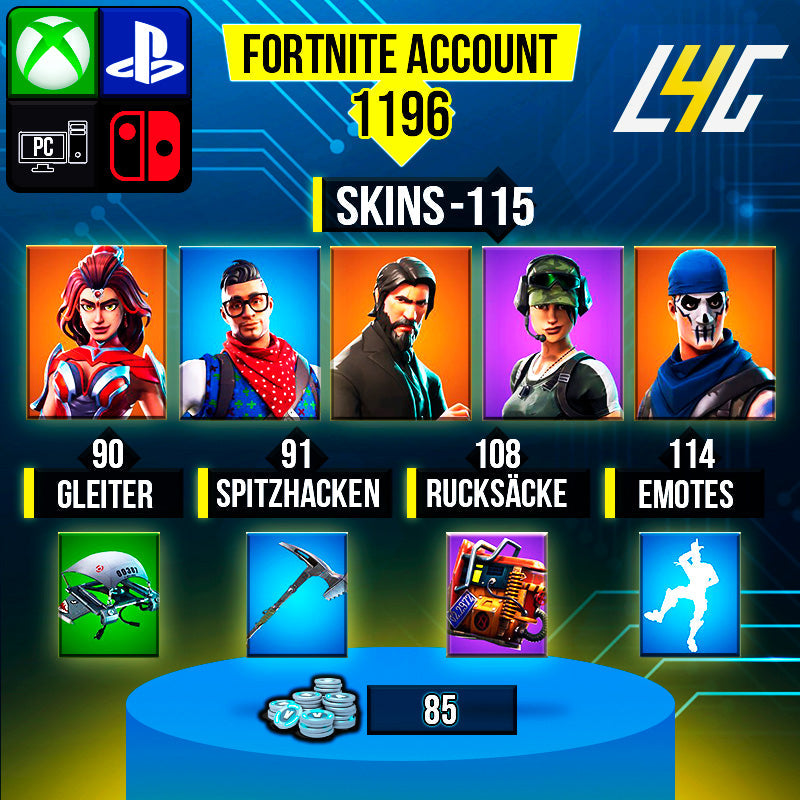 Fortnite Custom Account - 115 Skins | OG STW | The Reaper