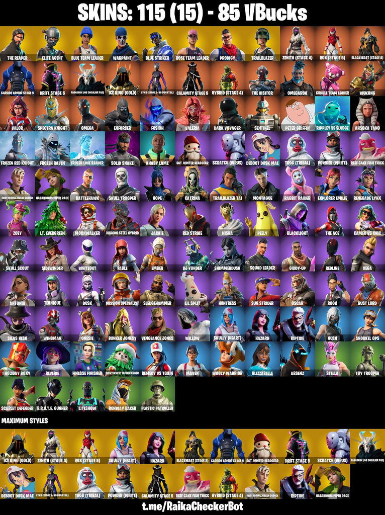 Fortnite Custom Account - 115 Skins | OG STW | The Reaper