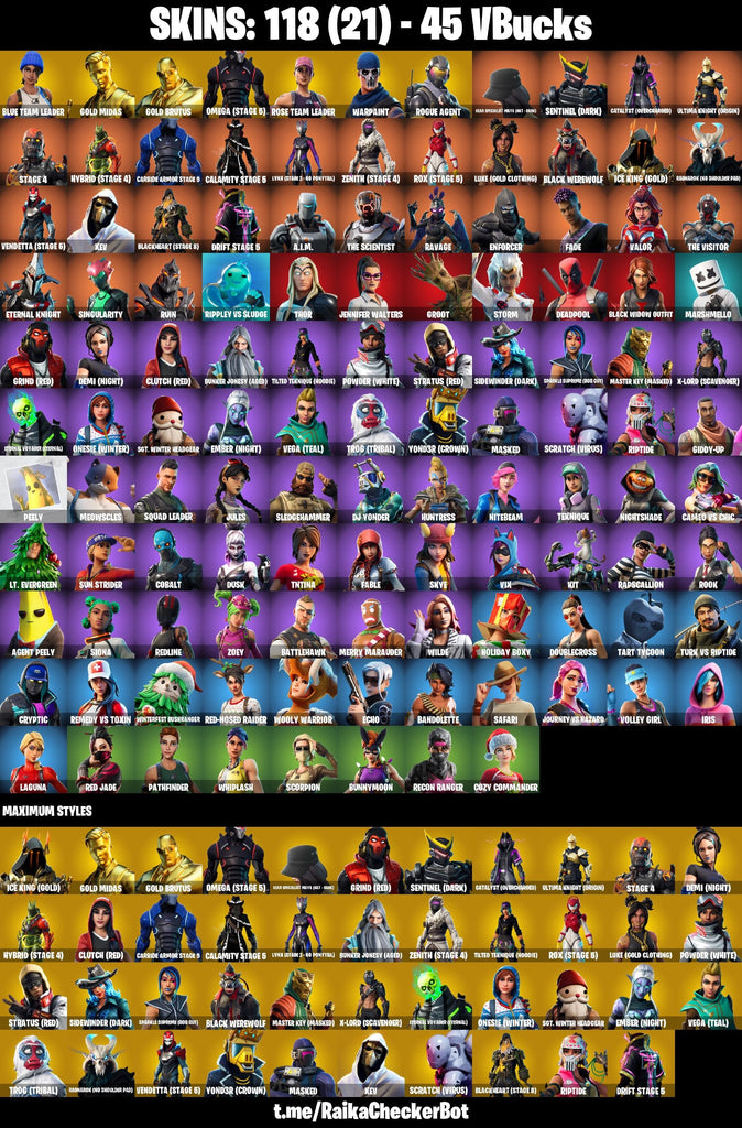 Fortnite Custom Account - 118 Skins | OG STW | Omega (Stage