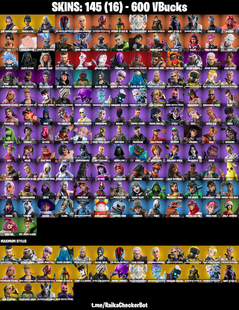 Fortnite Custom Account - 145 Skins | Trailblazer | Havoc