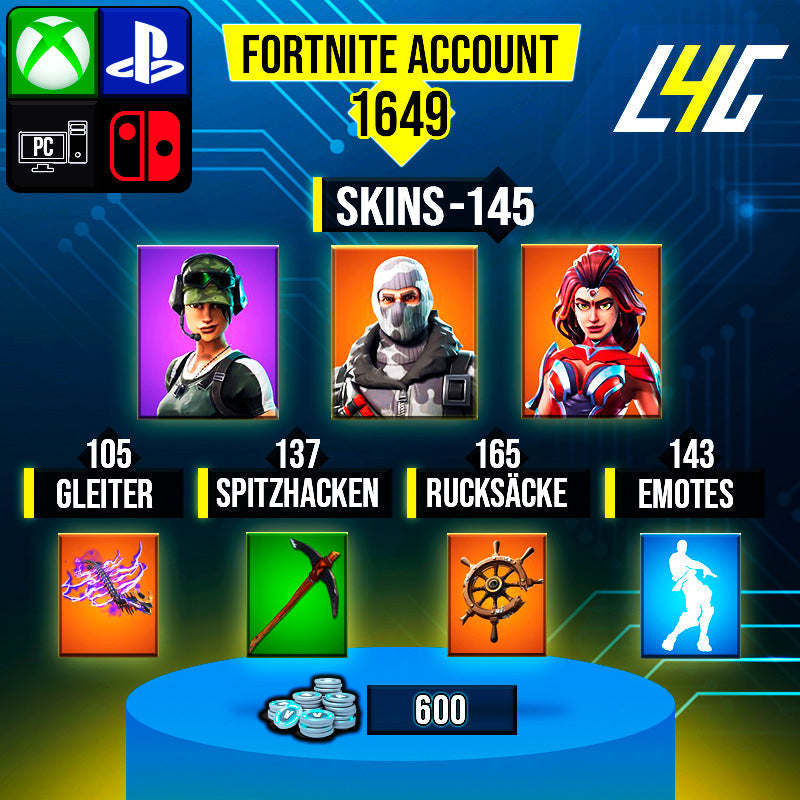 Fortnite Custom Account - 145 Skins | Trailblazer | Havoc