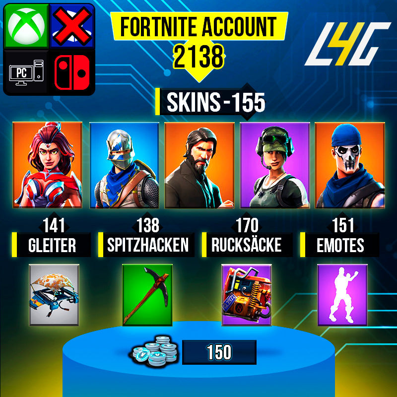 Fortnite Custom Account - 155 Skins | The Reaper | Blue