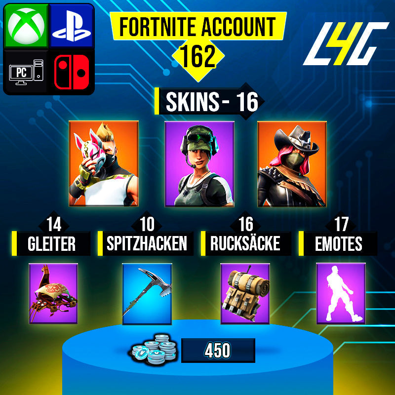 Fortnite Custom Account - 16 Skins | Trailblazer | Drift