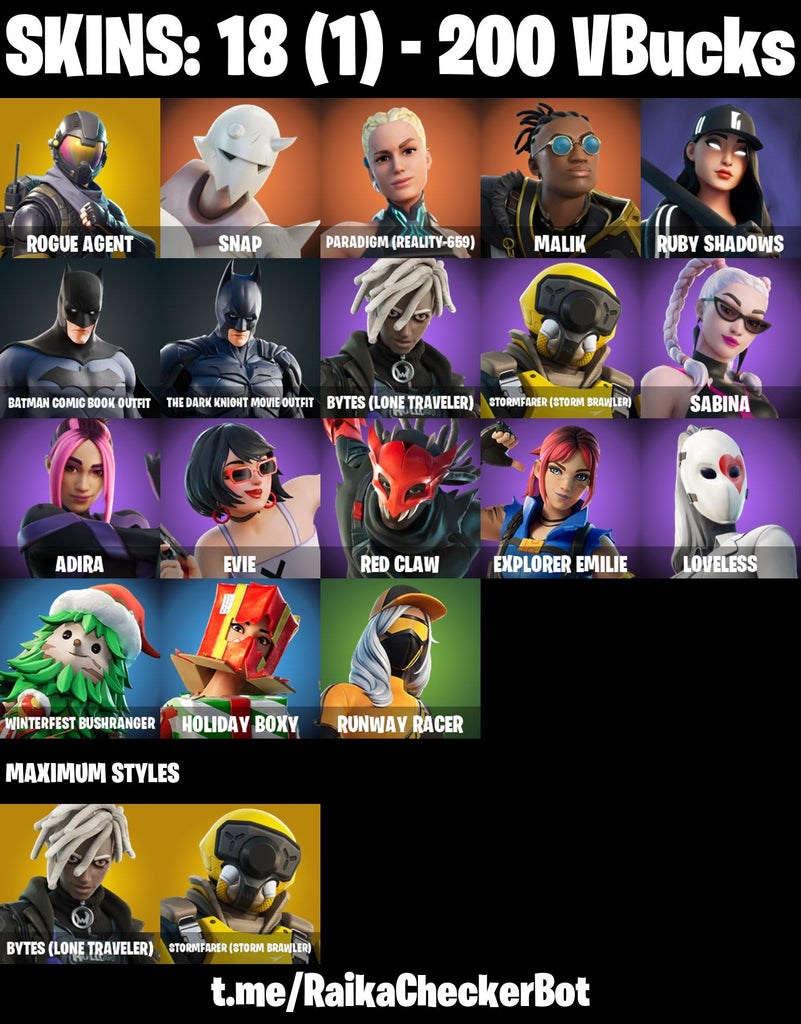 Fortnite Custom Account - 18 Skins | Rogue Agent | Snap