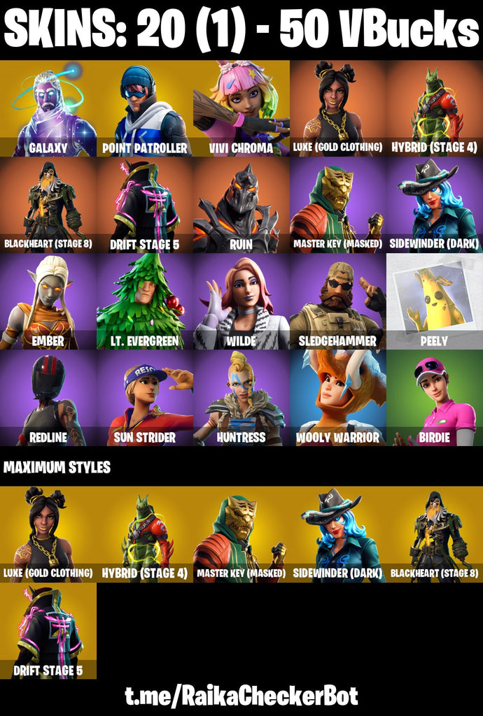 Fortnite Custom Account - 20 skins | Galaxy | Hybrid | Luxe