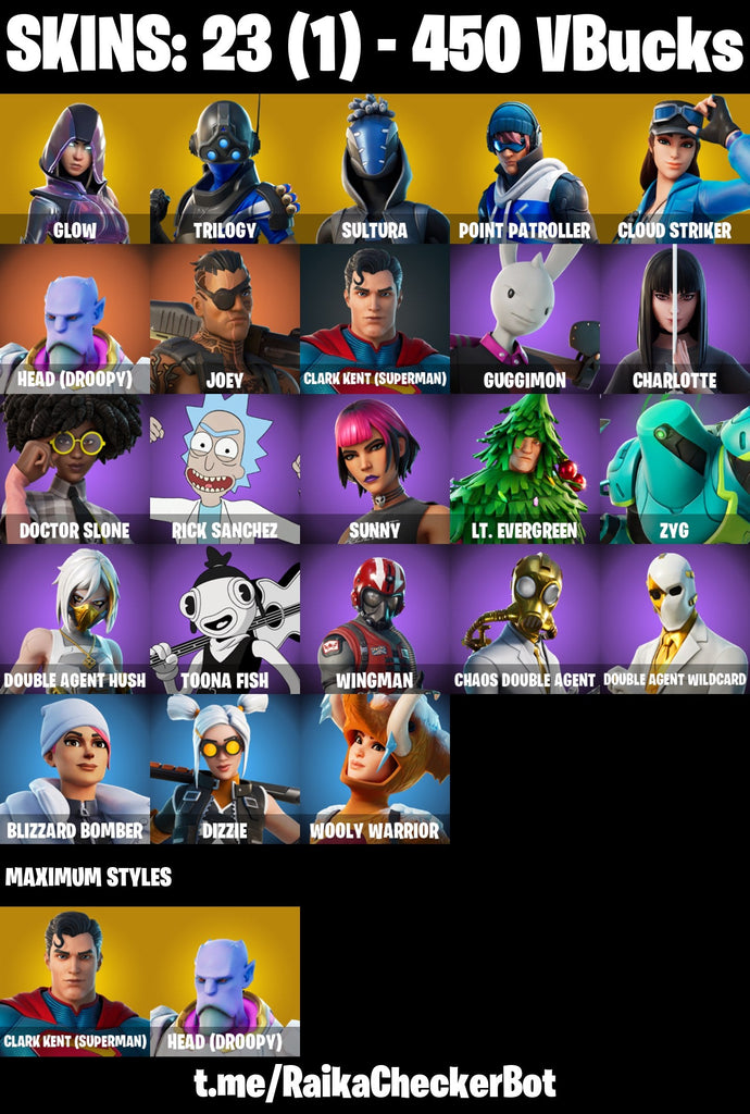 Fortnite Custom Account - 23 Skins | Glow | Trilogy | Cloud