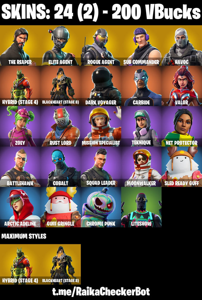 Fortnite Custom Account - 24 Skins | The Reaper | Rogue