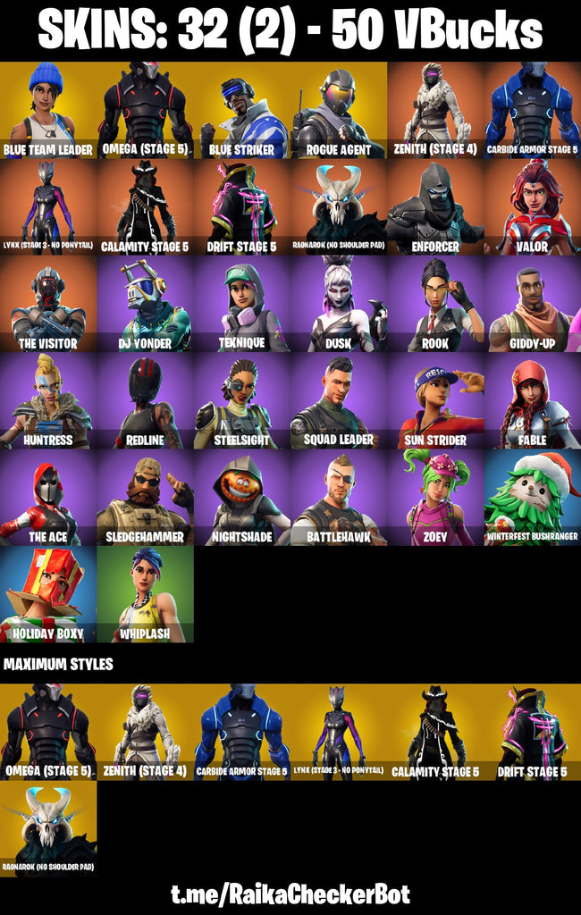 Fortnite Custom Account - 32 Skins | Omega (Stage 5) | Blue