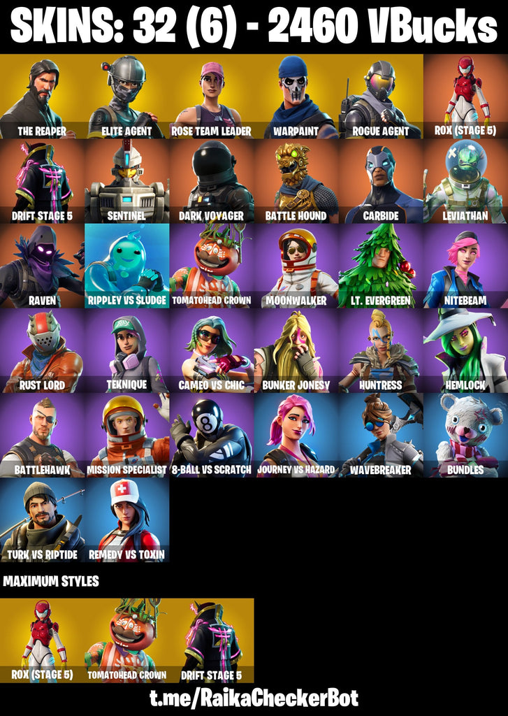 Fortnite Custom Account - 32 Skins | The Reaper | Rogue