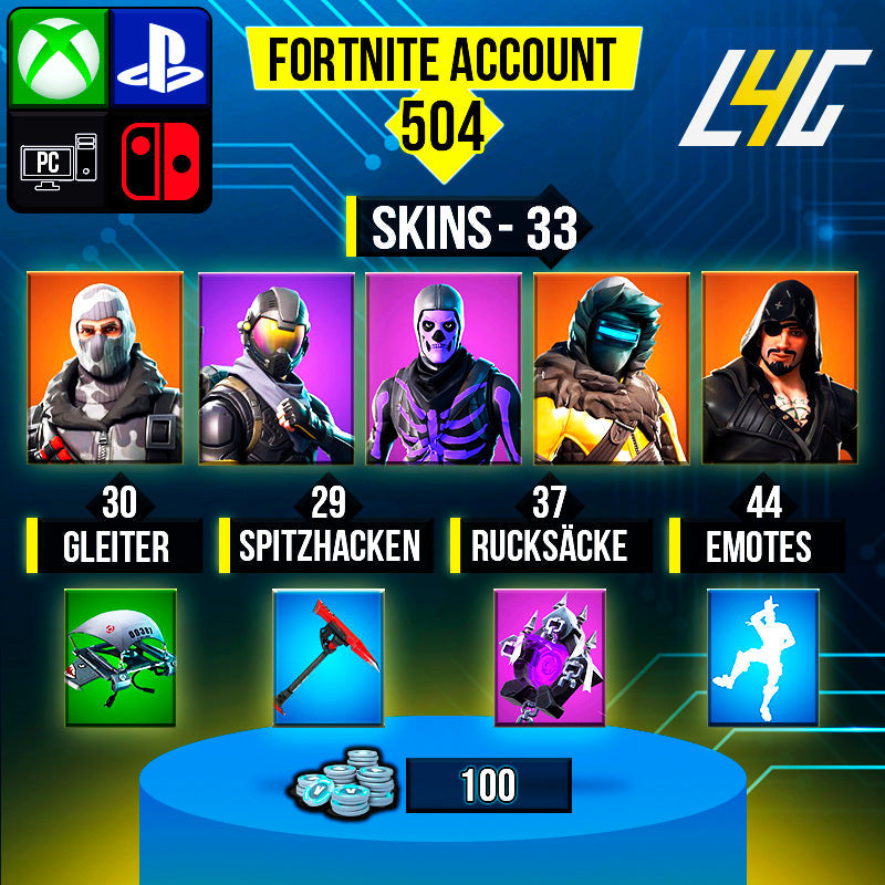 Fortnite Custom Account - 33 Skins | Og Skull Trooper