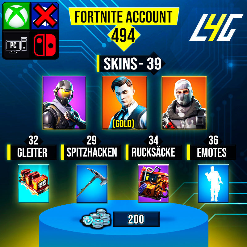 Fortnite Custom Account - 39 Skins | Gold Midas | Havoc