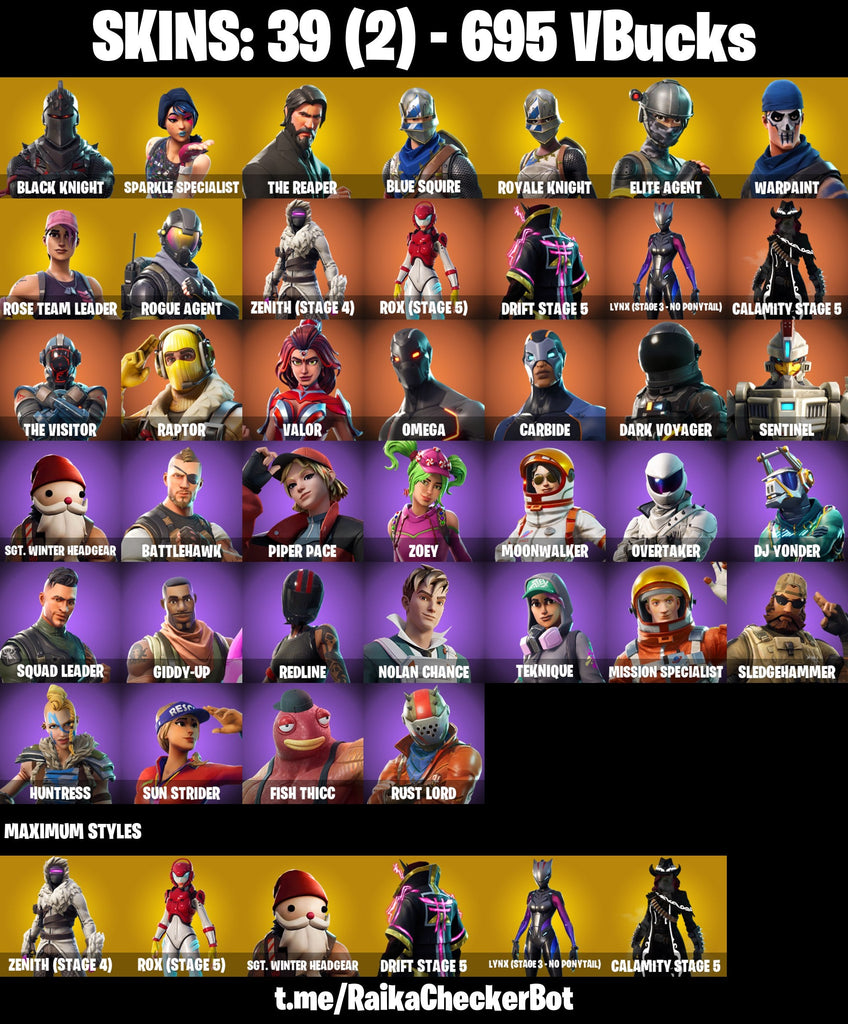 Fortnite Custom Account - 39 Skins | OG STW | Black Knight