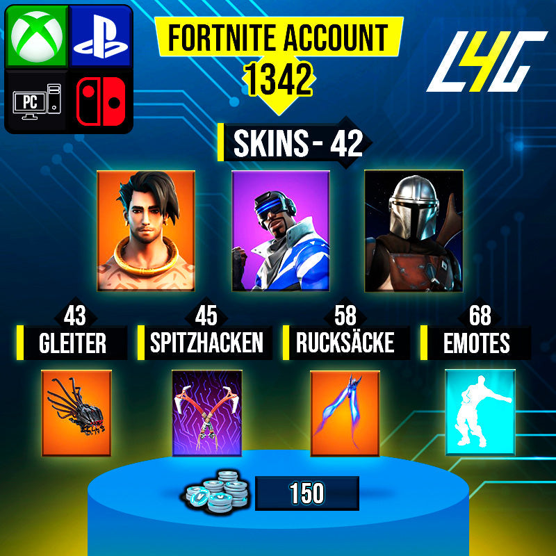 Fortnite Custom Account - 42 Skins | Blue Striker | Raz