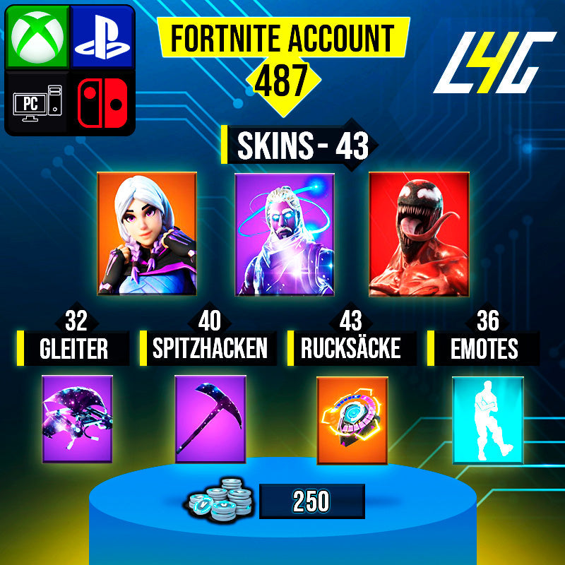 Fortnite Custom Account - 43 Skins | Galaxy | Torin