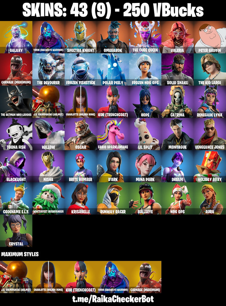 Fortnite Custom Account - 43 Skins | Galaxy | Torin