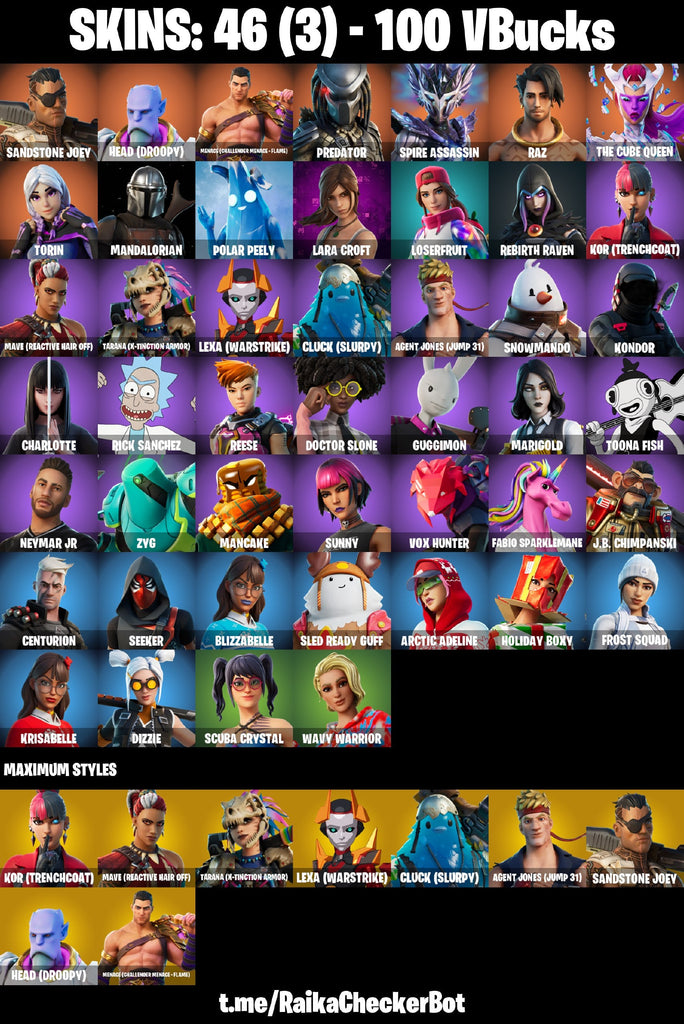 Fortnite Custom Account - 46 Skins | Joey | Raz