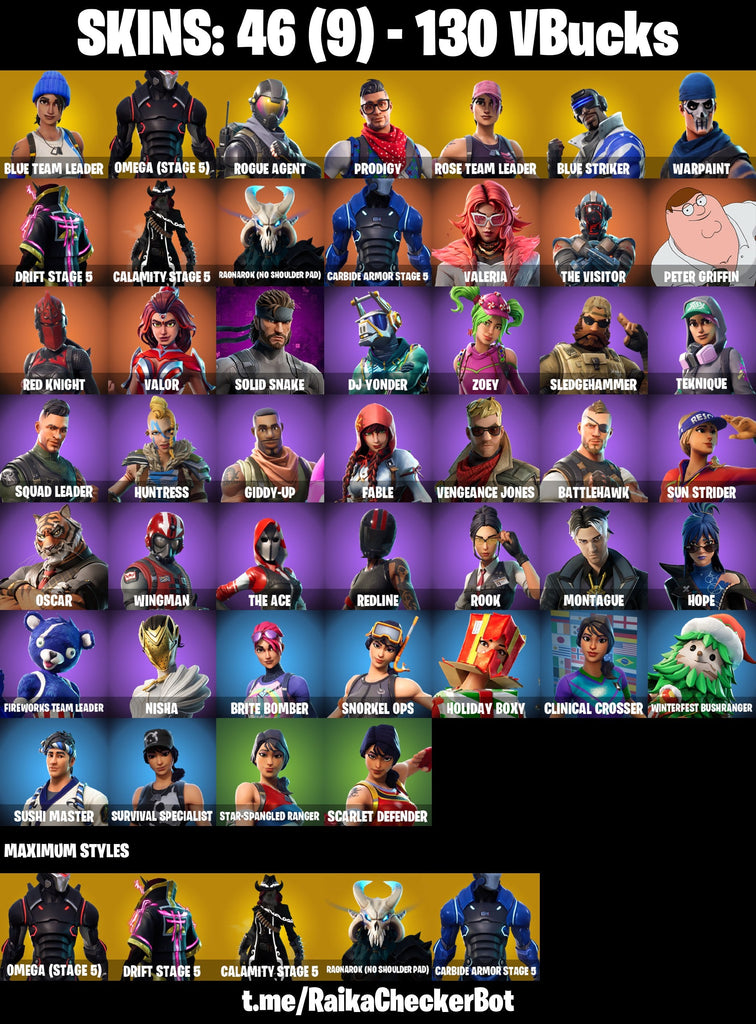 Fortnite Custom Account - 46 Skins | OG STW | Omega (Stage