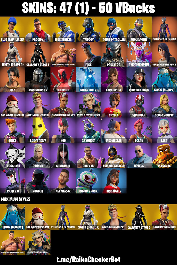 Fortnite Custom Account - 47 Skins | Blue Team Leader