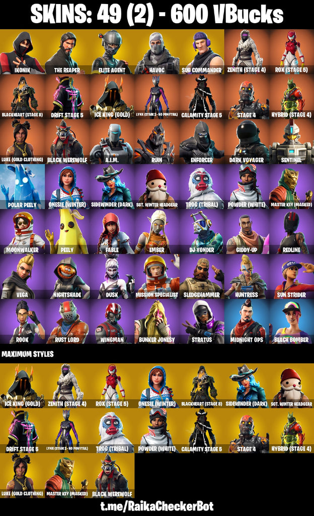 Fortnite Custom Account - 49 Skins | IKONIK | The Reaper