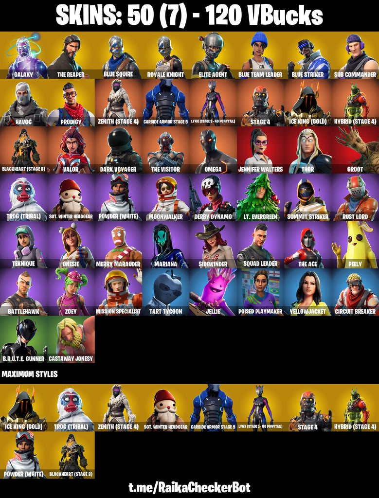 Fortnite Custom Account - 50 Skins | Galaxy | The Reaper