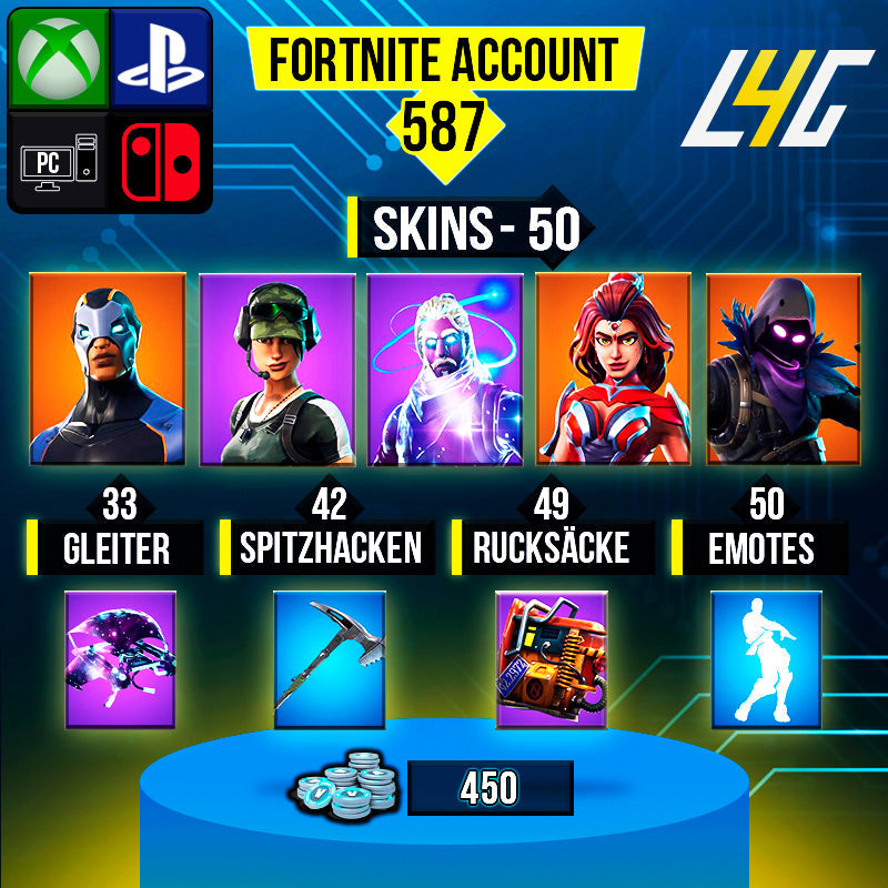 Fortnite Custom Account - 50 Skins | Galaxy | Trailblazer