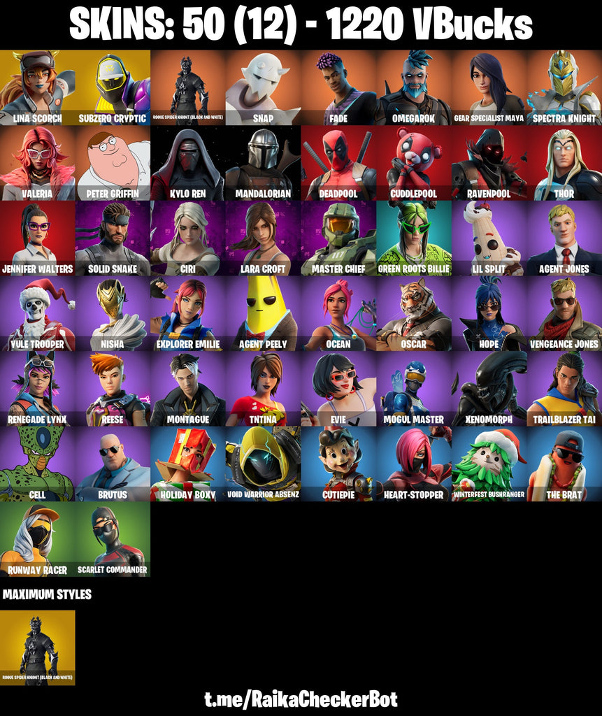 Fortnite Custom Account - 50 Skins | Master Chief | Rogue