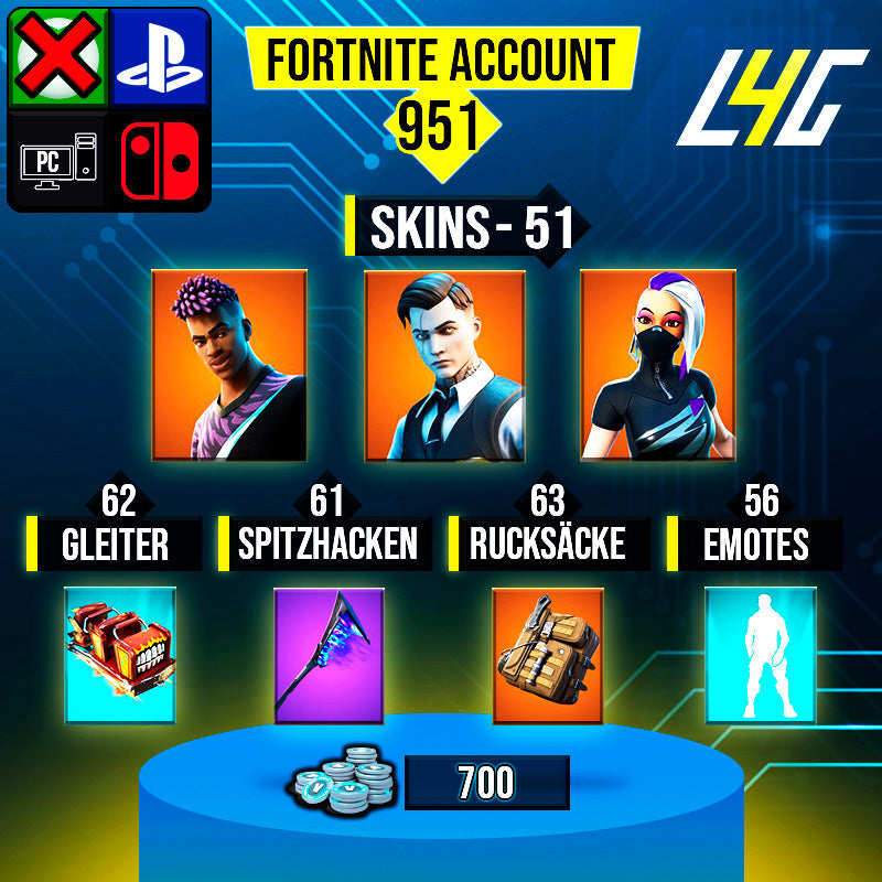 Fortnite Custom Account - 51 Skins | Catalyst | Midas