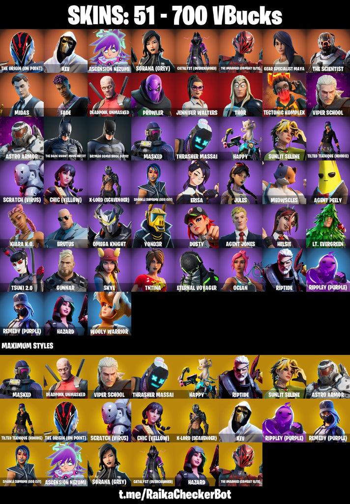 Fortnite Custom Account - 51 Skins | Catalyst | Midas