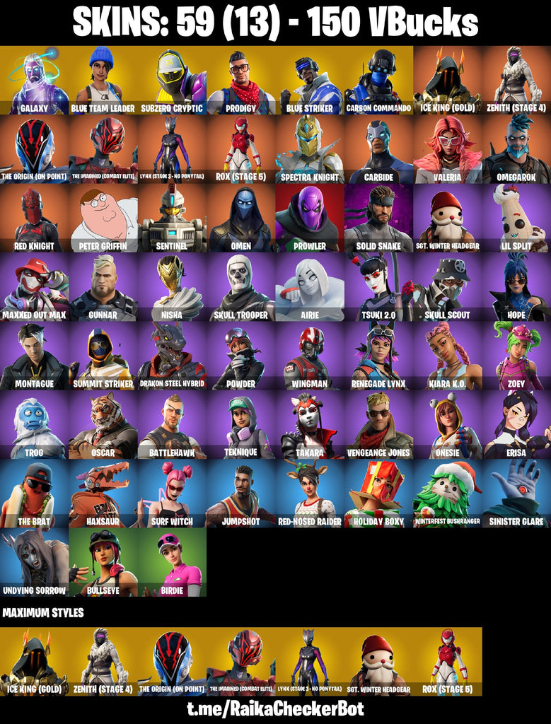 Fortnite Custom Account - 59 Skins | Galaxy | Blue Team