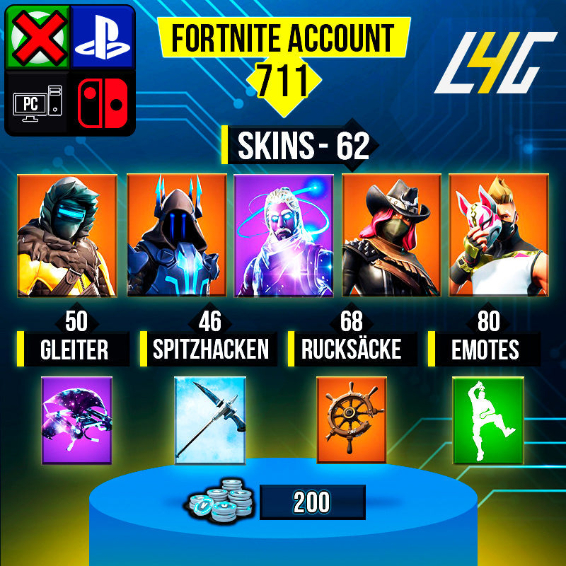 Fortnite Custom Account - 62 Skins | Galaxy | The Ice King