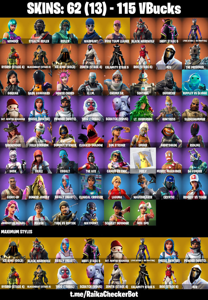 Fortnite Custom Account - 62 Skins | OG STW | Wonder