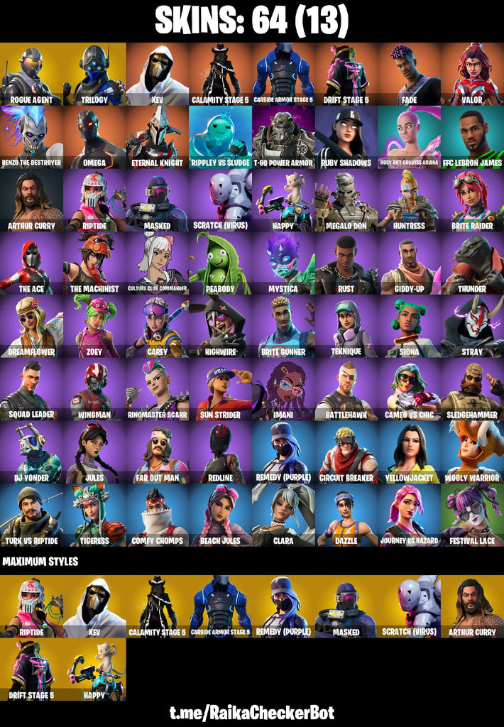 Fortnite Custom Account - 64 Skins | Rogue Agent | Calamity