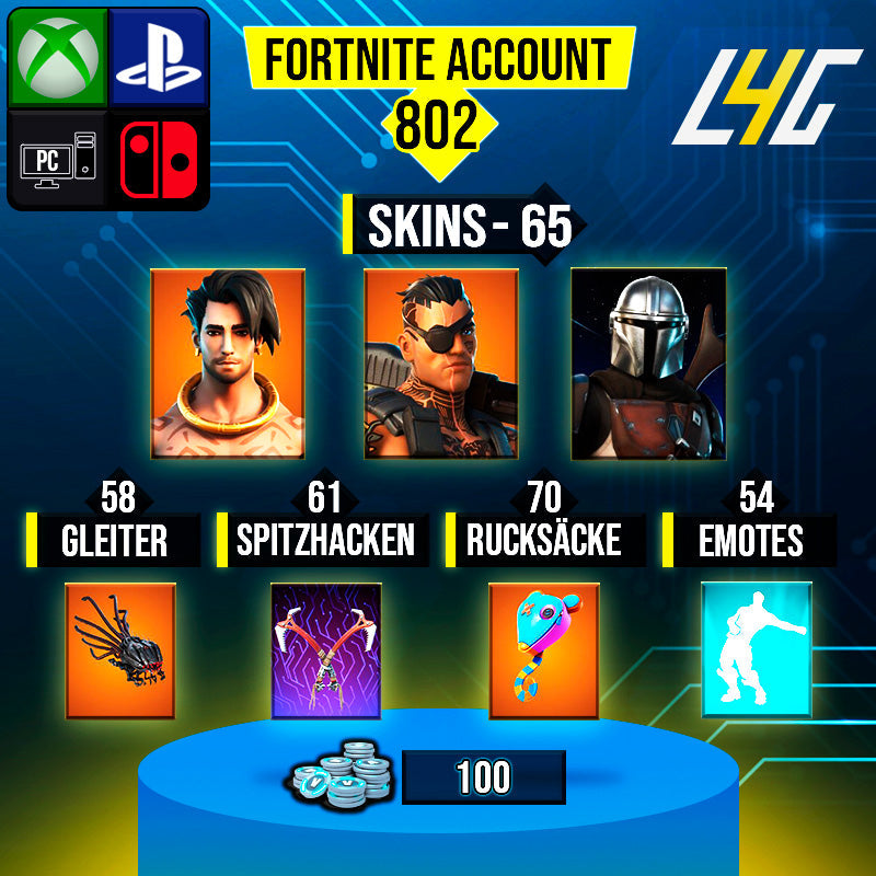 Fortnite Custom Account - 65 Skins | Joey | Mandalorian