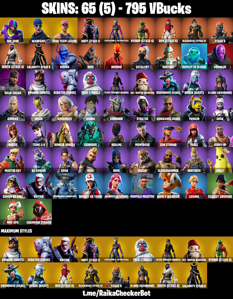 Fortnite Custom Account - 65 Skins | OG STW | Drift