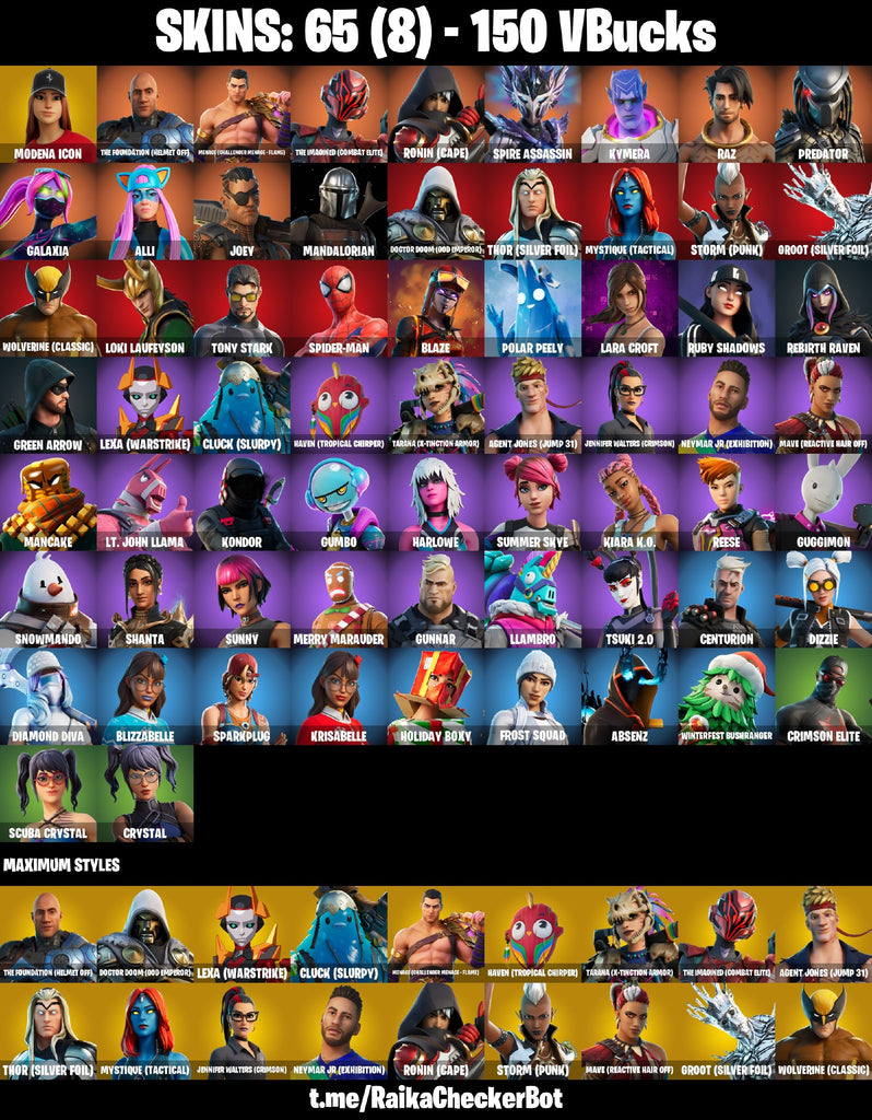 Fortnite Custom Account - 65 Skins | Ronin | Joey