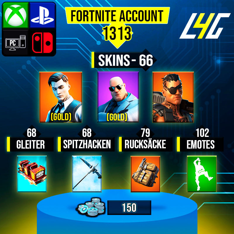 Fortnite Custom Account - 66 Skins | Gold Brutus | Gold