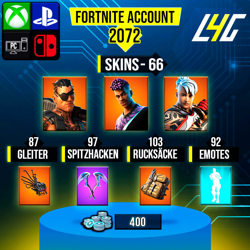 Fortnite Custom Account - 66 Skins | Ronin | Fade | Joey