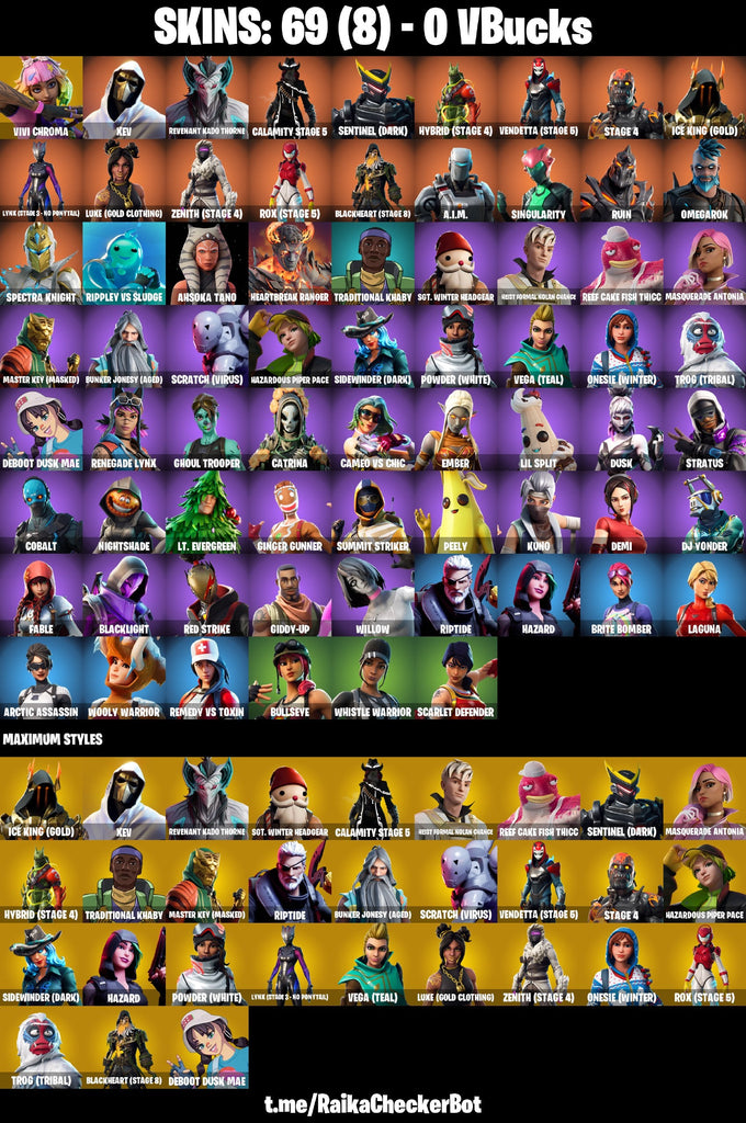 Fortnite Custom Account - 69 Skins | Blackheart | Luxe