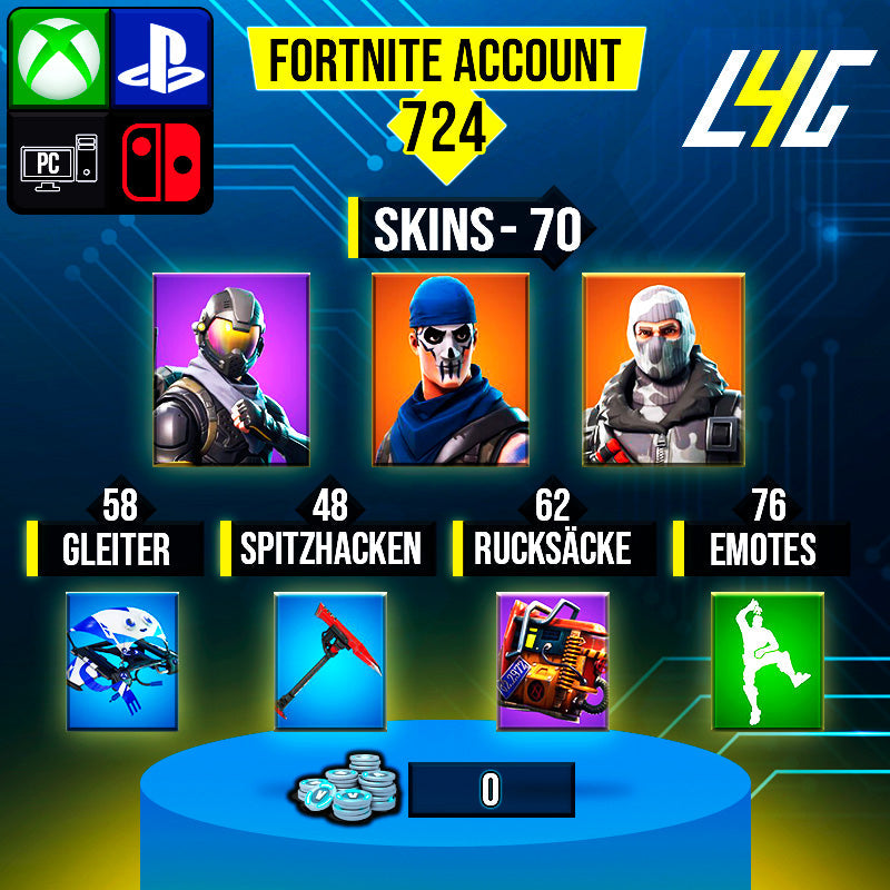 Fortnite Custom Account - 70 Skins | OG STW | Havoc | Rogue