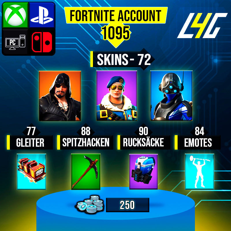 Fortnite Custom Account - 72 Skins | Royale Bomber