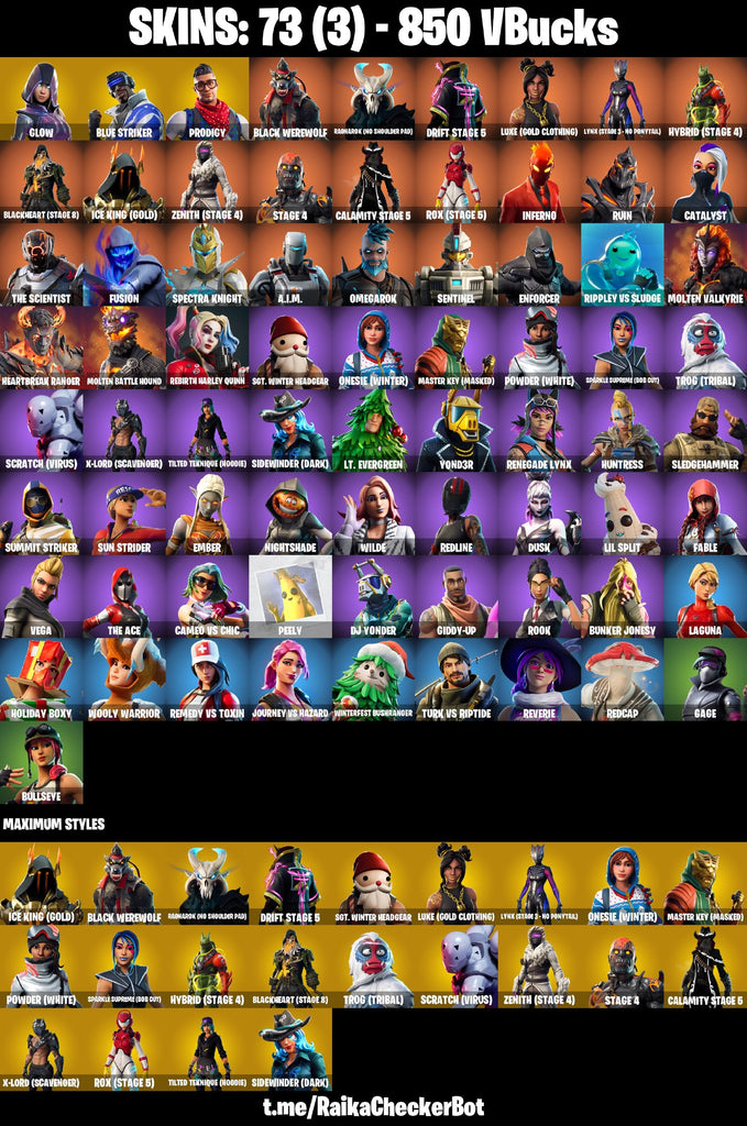 Fortnite Custom Account - 73 Skins | Glow | Prodigy | The