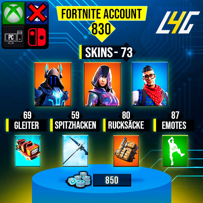 Fortnite Custom Account - 73 Skins | Glow | Prodigy | The