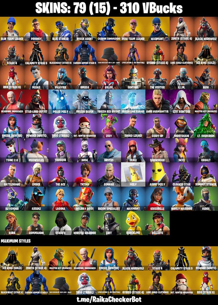 Fortnite Custom Account - 79 Skins | OG STW | Rogue Agent