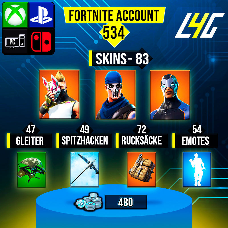 Fortnite Custom Account - 83 Skins | OG STW | Drift