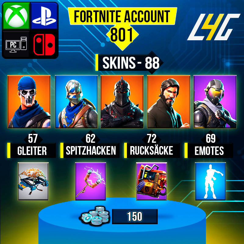 Fortnite Custom Account - 88 Skins | Black Knight | The