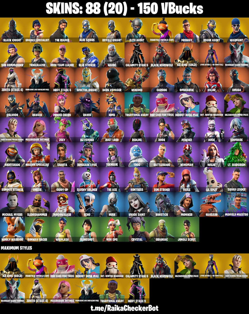 Fortnite Custom Account - 88 Skins | Black Knight | The