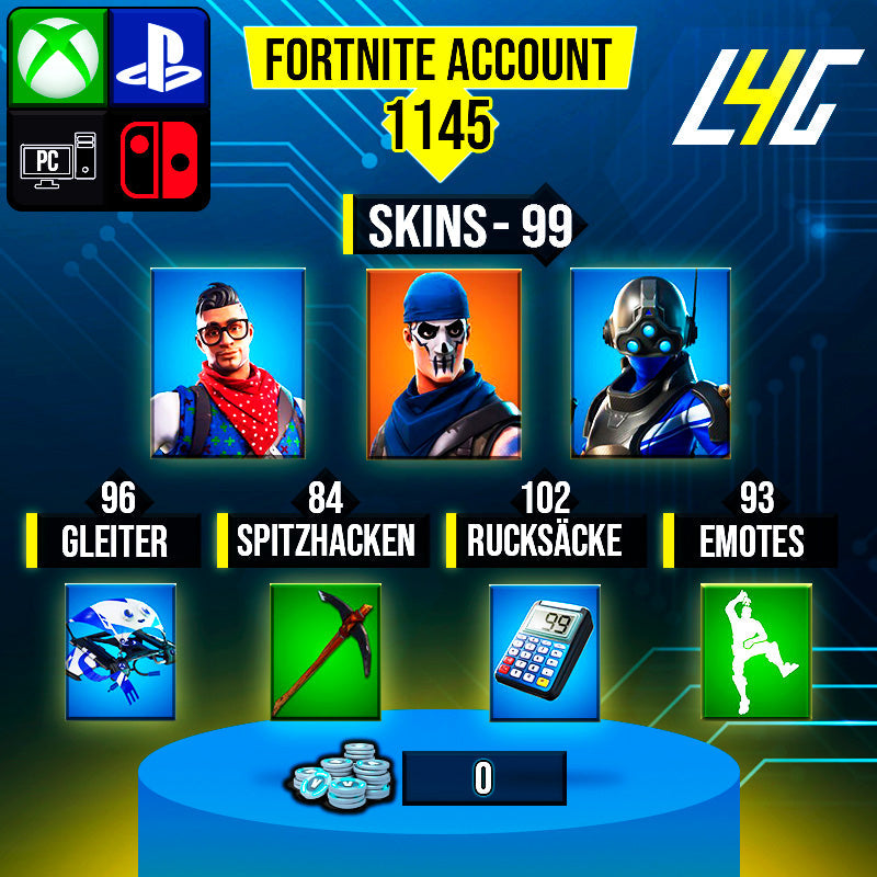 Fortnite Custom Account - 99 Skins | OG STW | Prodigy